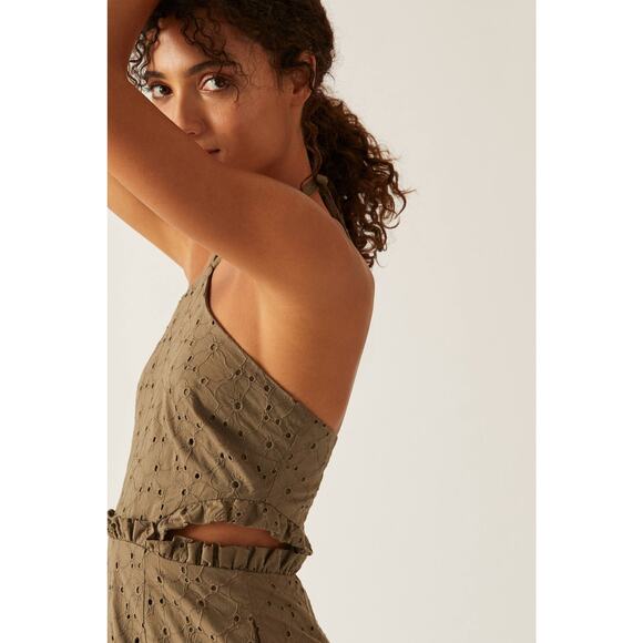 New Anthropologie Hutch Solid Halter Romper $170 SIZE 2 Olive - Picture 4 of 4